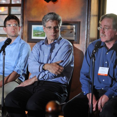 Left to right: Matt Horne, Pembina Institute, Shawn McCarthy, Globe and Mail, Dr. Don Lawton, CMC Theme C Lead n