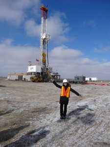 Jessica Dongas, M.Sc. student at the University of Calgary, at site of the field research station.
